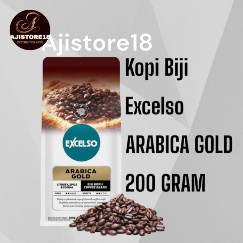 

Kopi Biji Excelso Arabica Gold 200g