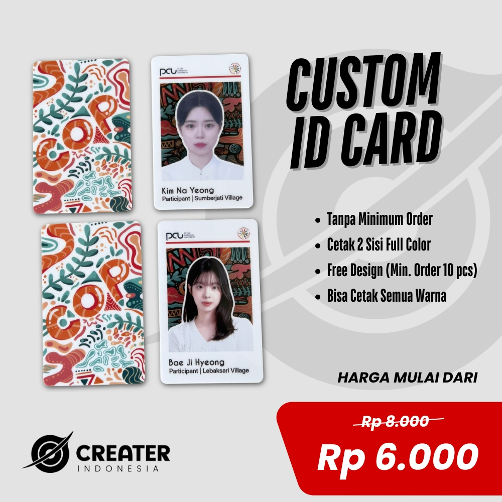 

ID card custom cetak 2 sisi (UV / Standard)