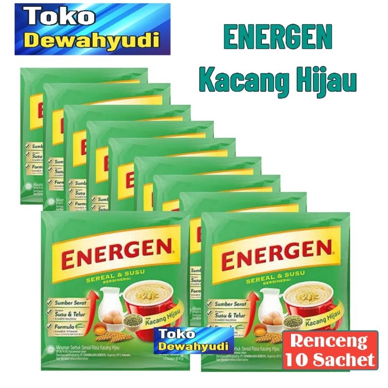 

ENERGEN KACANG HIJAU | Energen Kacang ijo Renceng ( 10 Sachet )