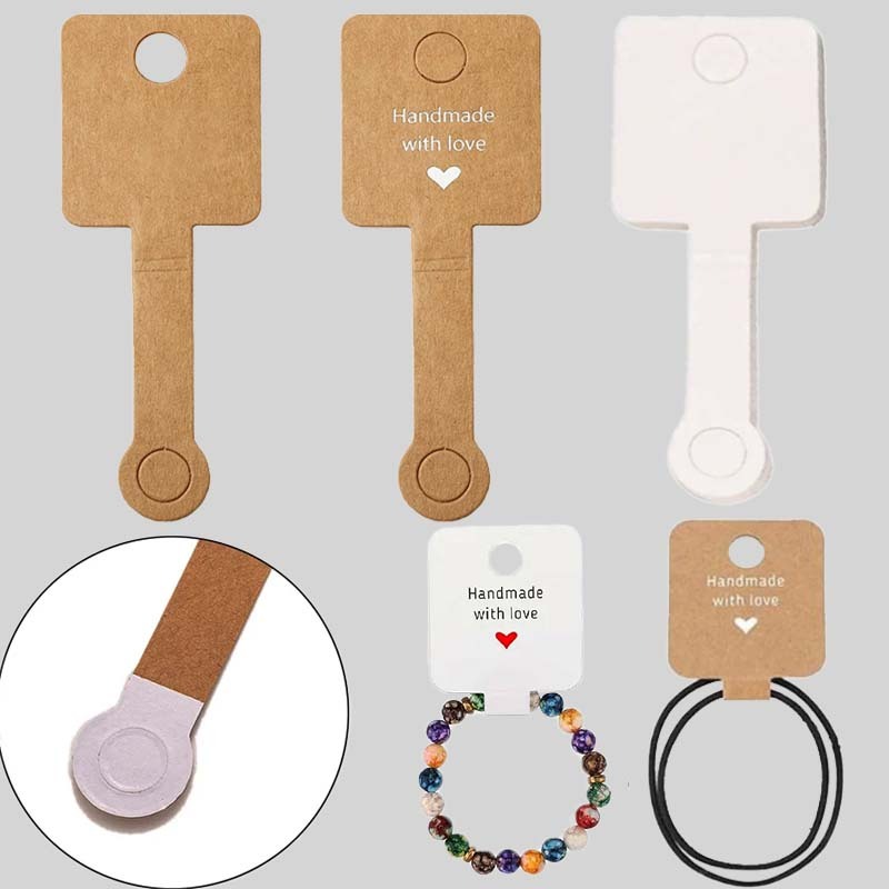 

100pcs Hang Tag Kalung Label Gelang Persegi Label Stiker Gantung Label Cincin Tag Gantung