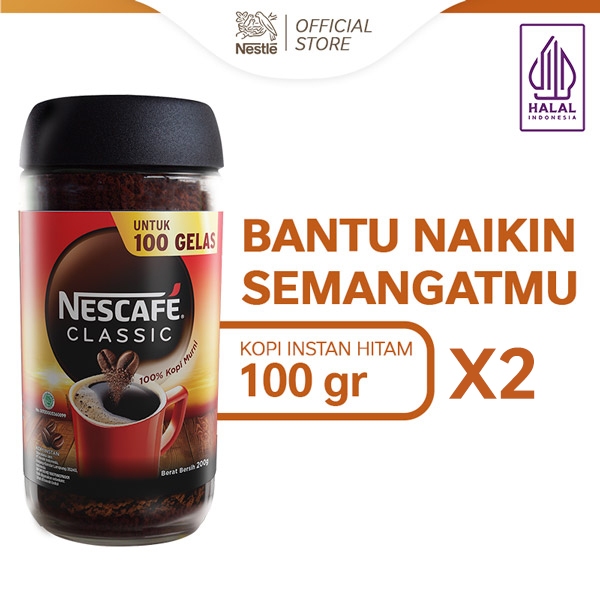 

NESCAFE Classic Kopi Instan Kopi Hitam 100g Jar 2pcs