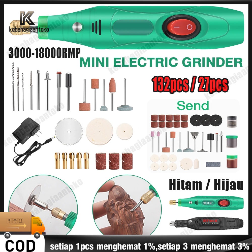 25PCS SET Bor Mini / Bor Mini Listrik / Drill Nail Art / Bor Kecil / Nail Drill / Alat Porting / Kik