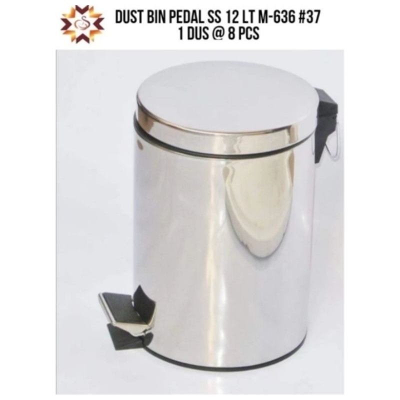 Tempat Sampah Pedal Stainless Steel 12 Liter 8 liter 5 liter Tong Sampah Injak