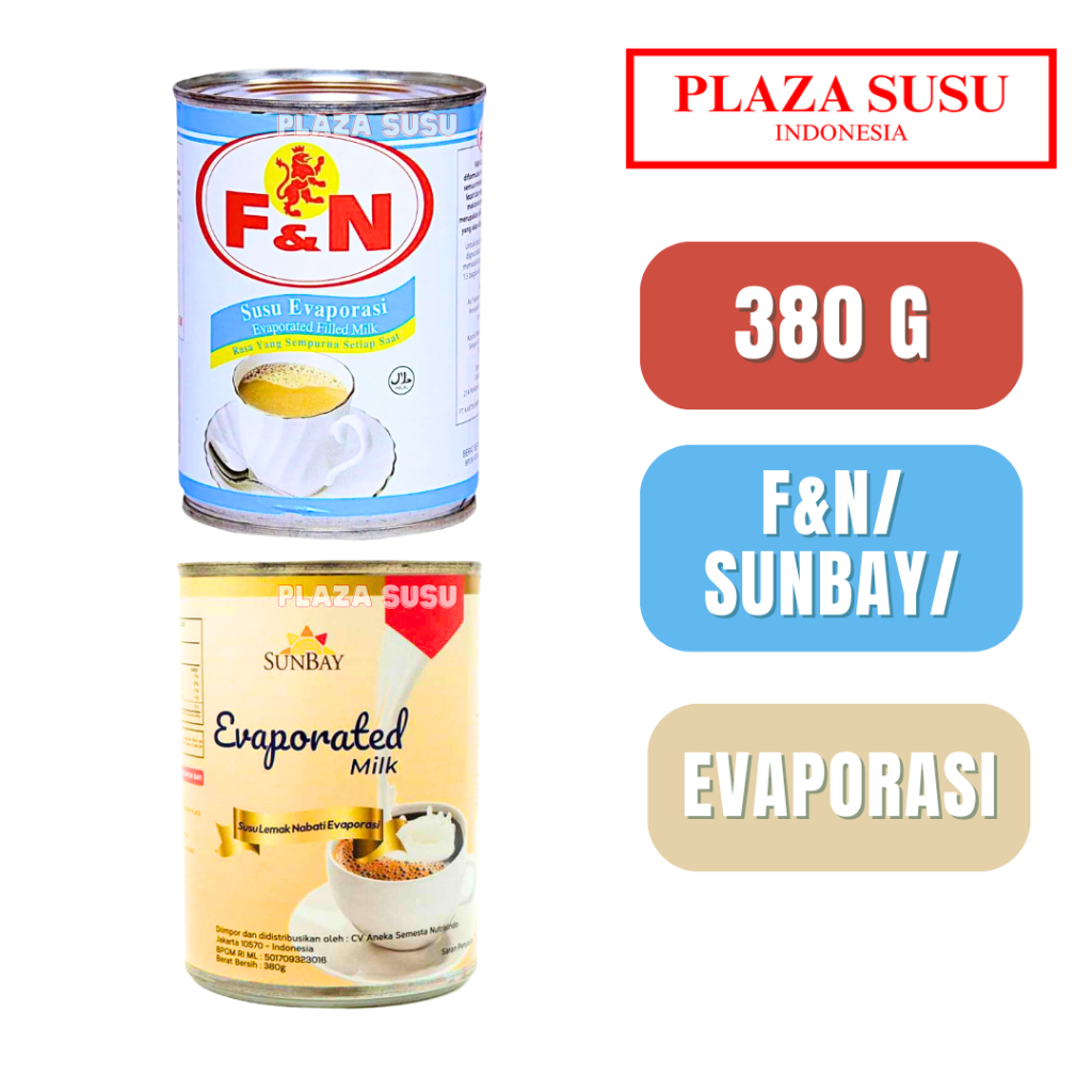 

SUSU EVAPORASI F&N FN CARNATION 380G MILK SUSU CAIR EVAPORATION SUNBAY KRIMER KALENG