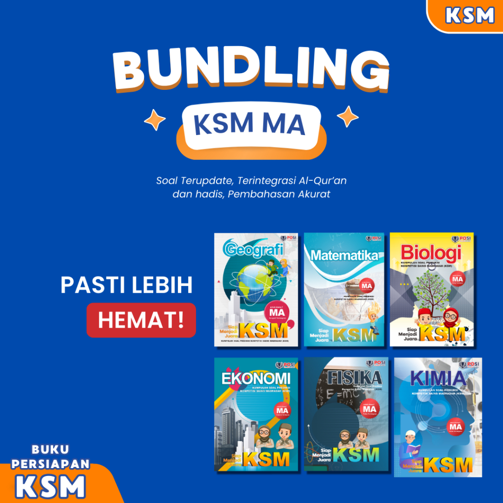 Promo Paket Buku KSM MA Persiapan KSM Spesial Bundling Dapat 6 Bidang/Buku