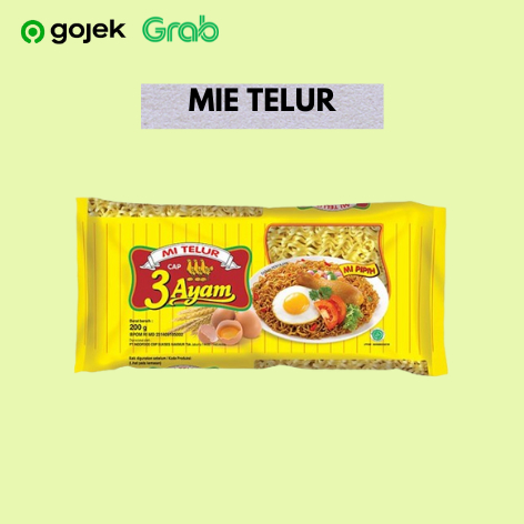 

Mie Telur Cap 3 Ayam 200 gram - Mie Keriting