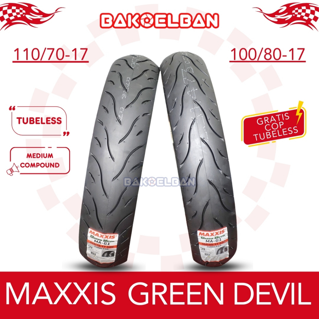 PAKET BAN MAXXIS GREEN DEVIL 100/80-17 & 110/70-17