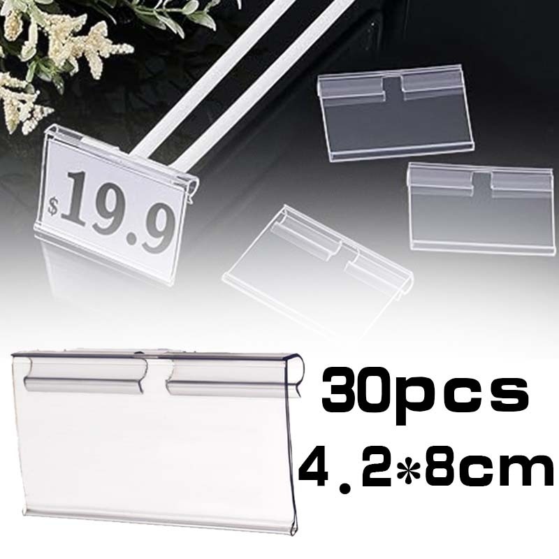 

30pcs Label Harga Barang Price Tag Label Harga Plastik Penjepit Harga Price Tag 8x4.2cm Tag Holder Universal