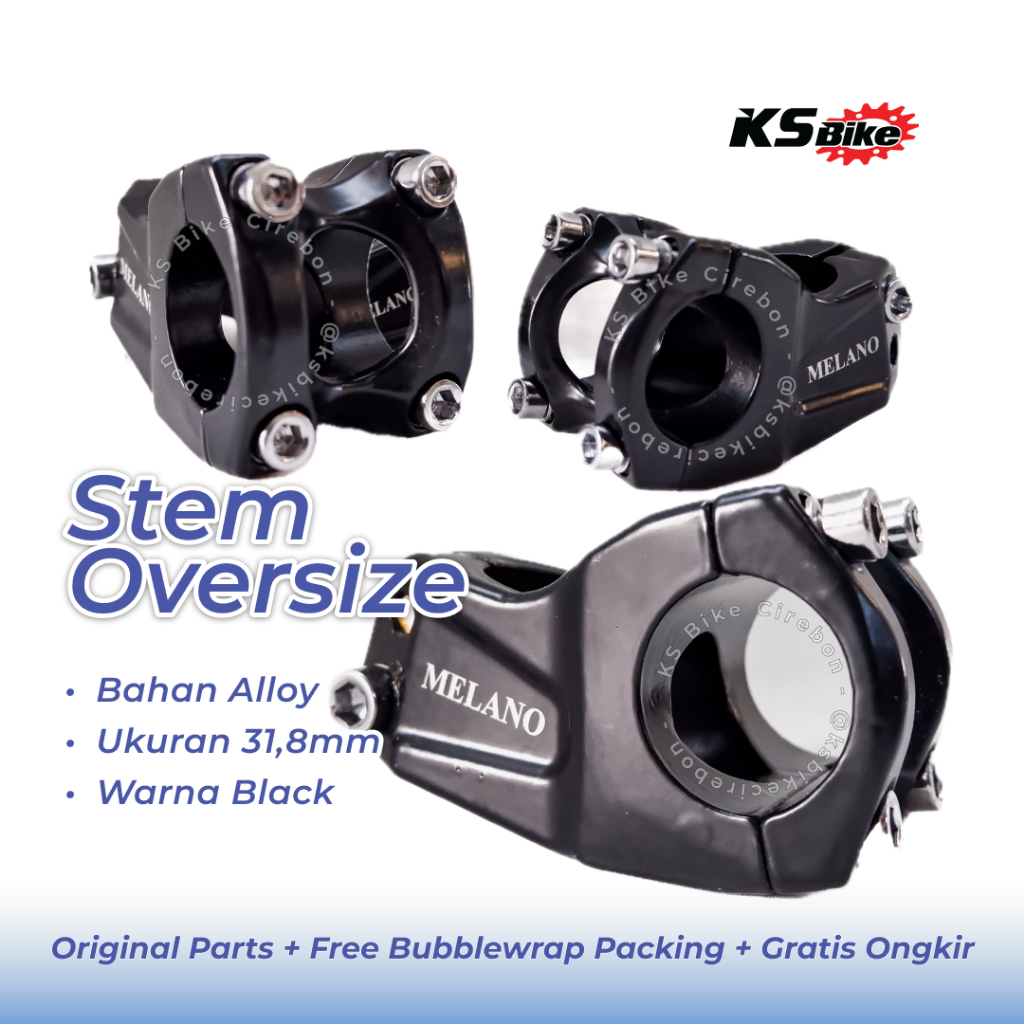 Stem Sepeda Melano Alloy Oversize 31.8mm Dudukan Stang OS Handle Stem Sepeda Gunung MTB Federal Peni