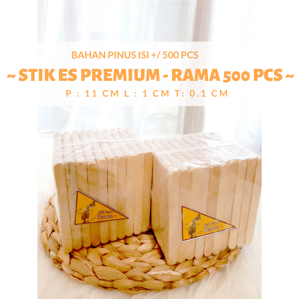 Stik Es Krim Premium Rama 500 Pcs Stik Es Krim Sedang Kualitas Utama Rama Stik Es Cream Kerajinan Ta