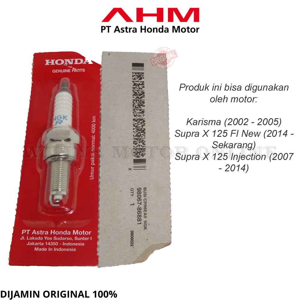 Busi CPR6EA9 Original AHM 98067-86881 / Busi Karisma Supra x 125