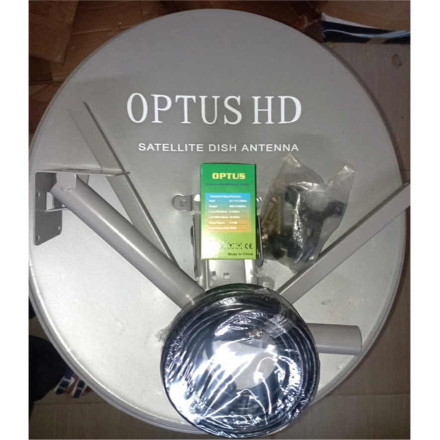 Dish Parabola Offset 45cm OPTUS berikut LNB dan Kabel