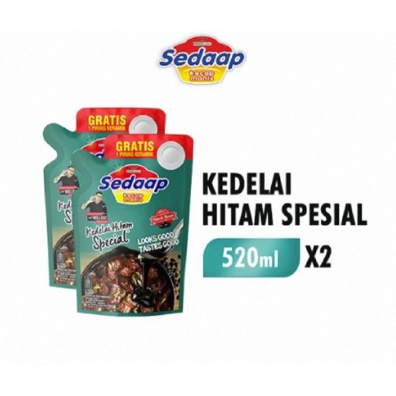 

2 x SEDAAP Kecap Manis Kedelai Hitam Spesial Pouch 520ml / 728gr