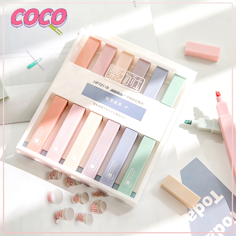 

Penyorot warna Morandi / Penyorot warna pelindung mata / Pena stabilo 6 warna -coco_market