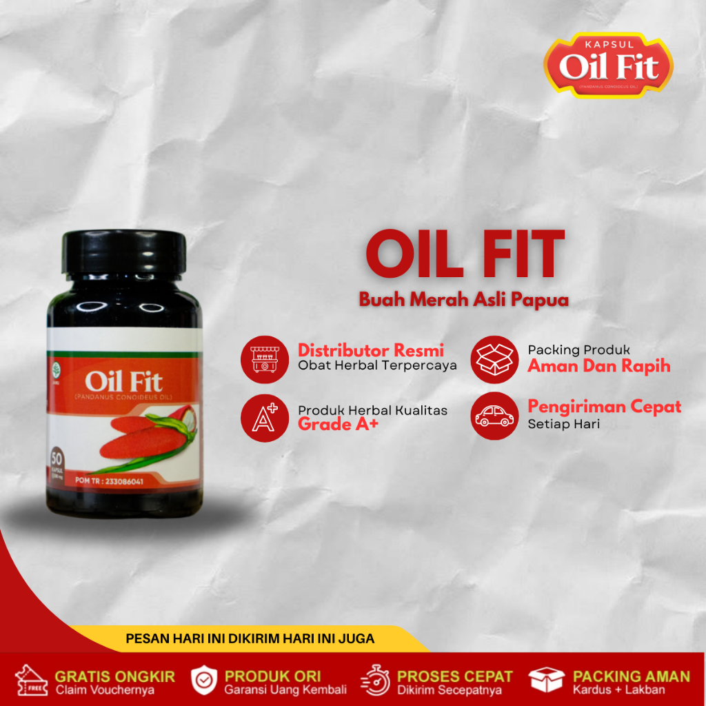 Kapsul Oil Fit - Kapsul Ekstrak Minyak Buah Merah Papua - Oil Fit MultiKhasiat - Kapsul OilFit Origi