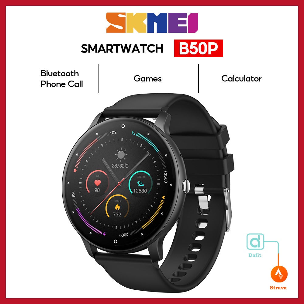 Skmei B50P Jam Tangan Wanita Smartwatch Silikon Strap Jam Tangan Tipis Digitec Olahraga Casual Smart