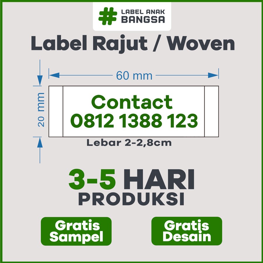 

Label Rajut/Woven Label Lebar 2cm MD/MD+/MDDB - Terima Berbagai Ukuran