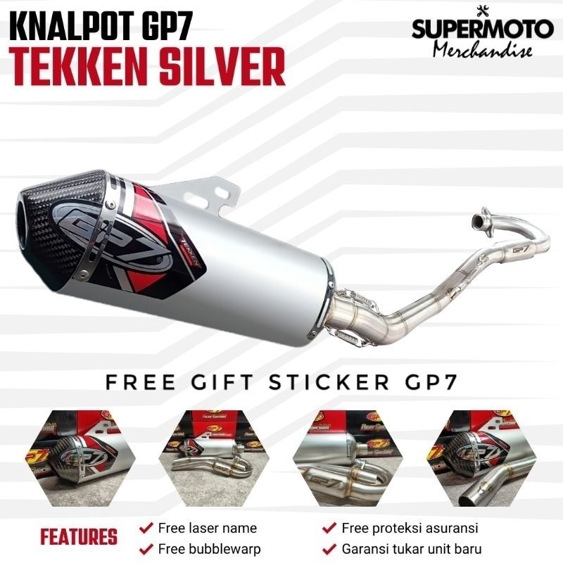 KNALPOT GP7 TEKKEN LIMITED EDITION BLACK END CAP KLX DTRACKER CRF 150L WR155