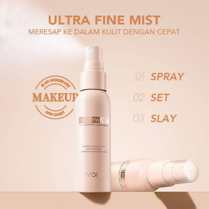 YOU NoutriWear+ MakeUp Stay Lock Mist Setting Spray ORIGINAL BPOM