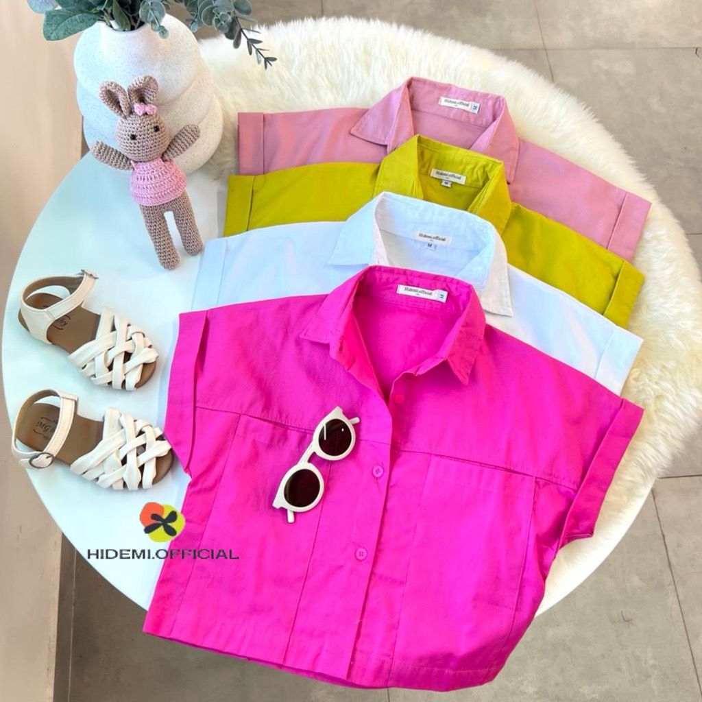 kemeja crop anak/kemeja crop wanita/kemeja crop korean style/kemeja crop terbaru