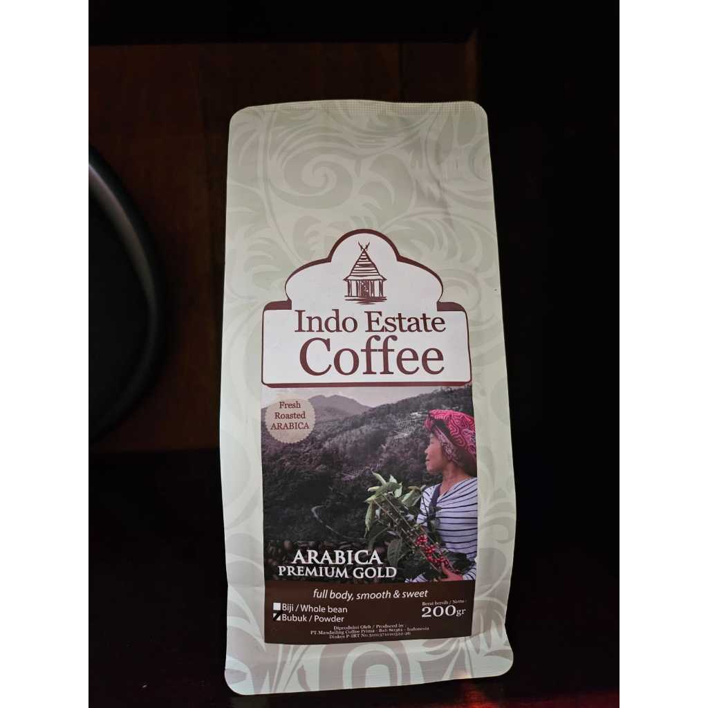 

Indo Estate Coffee Arabica Premium Gold 200gr - Powder