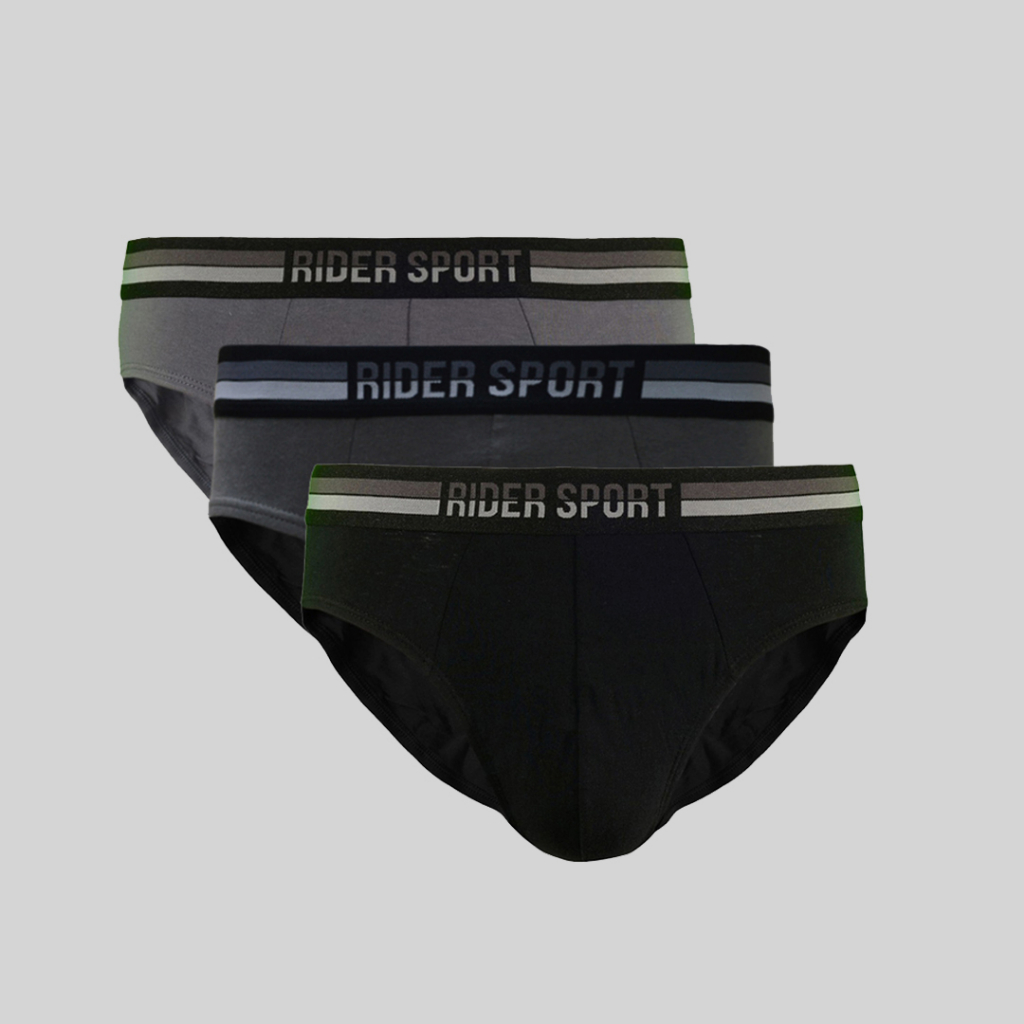 Sempak Pria Boxer RIDER 785B 3 Pcs Bahan Katun Sempak Pria Celana Dalam Boxer