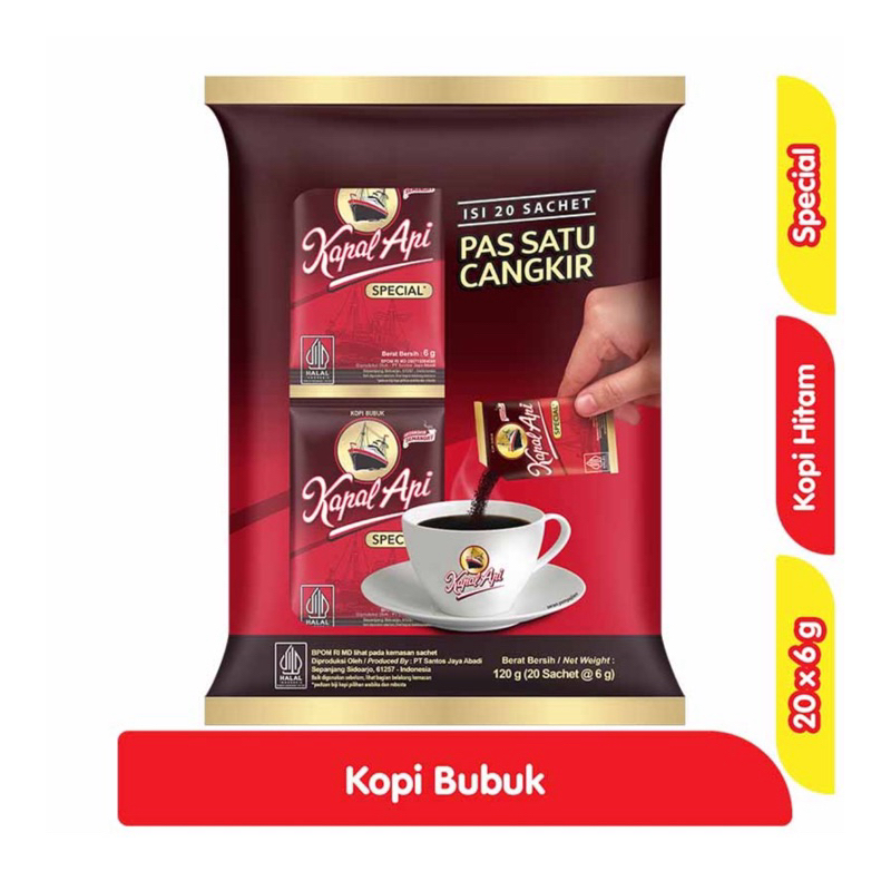 

Kapal Api Kopi Bubuk Special 20 x 6 Gram