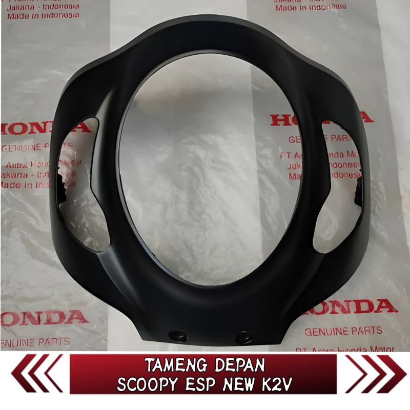 Cover Panel Tameng Body Depan Scoopy New Prestige Warna Hitam Doff Original Resmi Ahm 2020-2024 6430