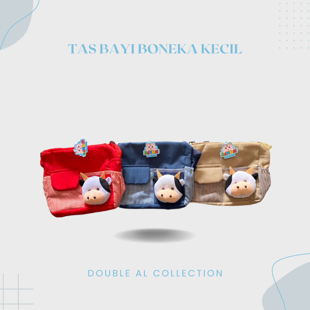 Tas Bayi Selempang Ukuran Kecil, Tas Traveler, Tas Ukuran Standar Dengan Tambahan Boneka Lucu