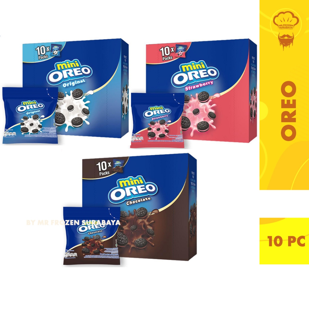 

Mini Oreo Biskuit Chocolate Strawberry Vanilla 20.4g Untuk Traveling 1 Box