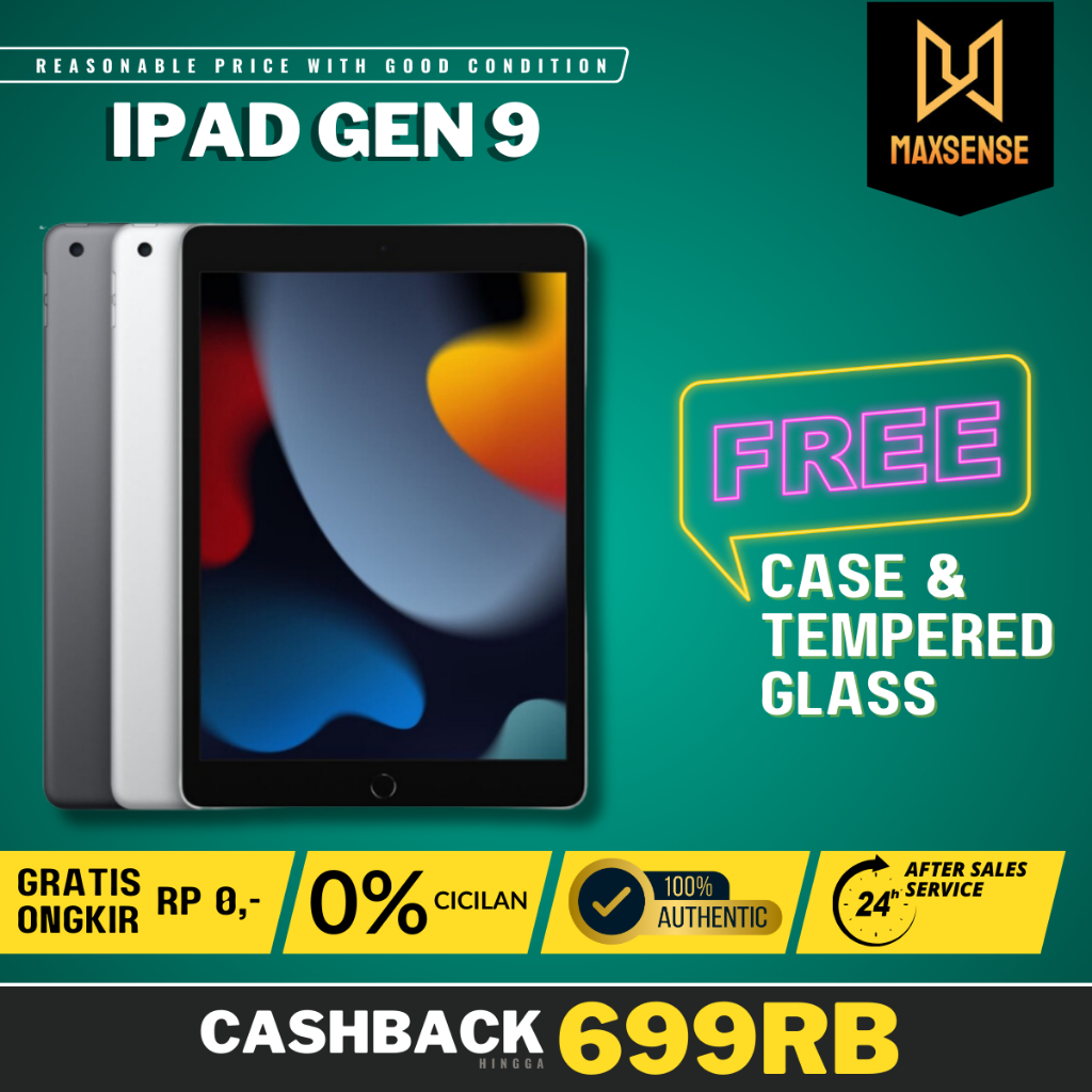 iPad 9 | Gen 9th 2021 10.2 inch Second Fullset 64GB 256GB Wifi Only & Cellular Resmi Original