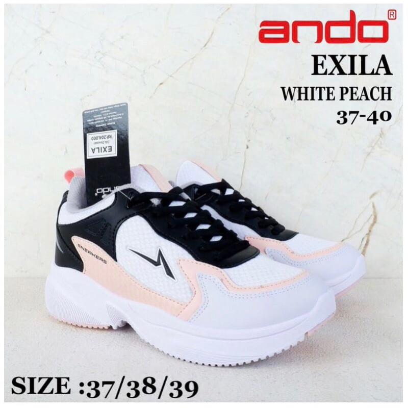Sepatu sneakers running merk ANDO // Sepatu cewek sneakers murah, sepatu sneakers tali, sepatu senam