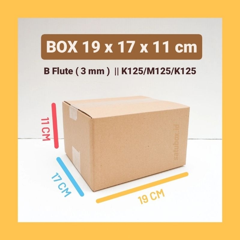 

kardus karton box polos uk. 19 x 17 x 11 cm, single wall tebal 3mm