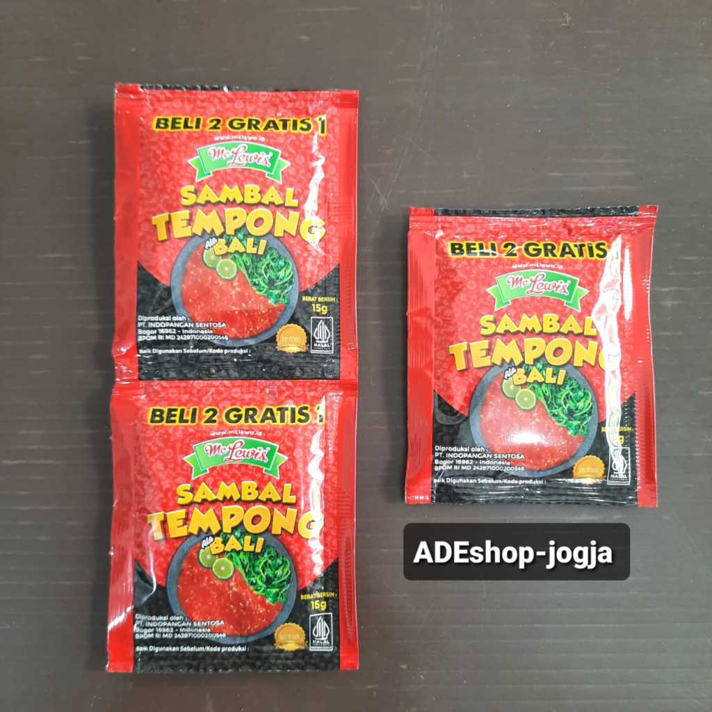 

Mc Lewis Sambal Tempong Bali Terasi sachet 10 x 15 gr sambel mclewis
