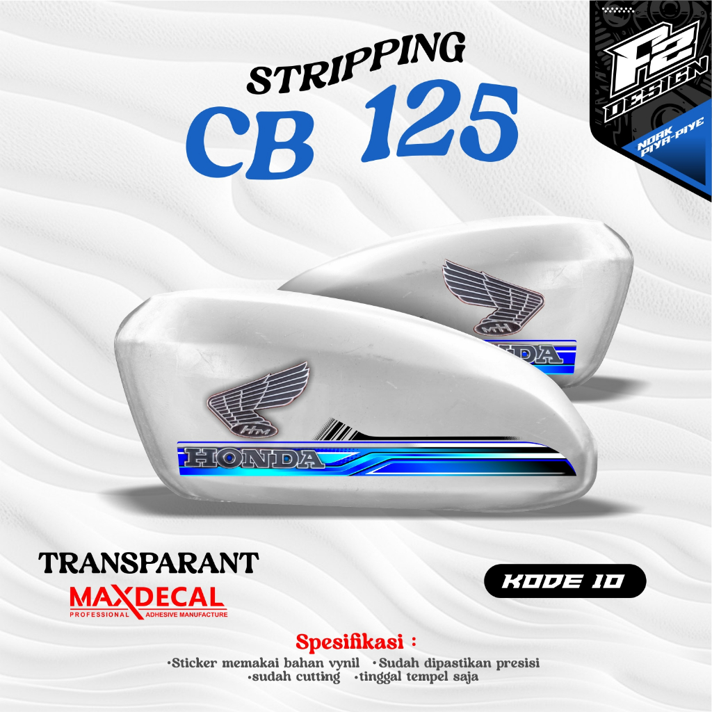 STIKER TANGKI CB POLOS CB BATIK STRIPING CB 125 CB 100 CB GLATIK kode 10