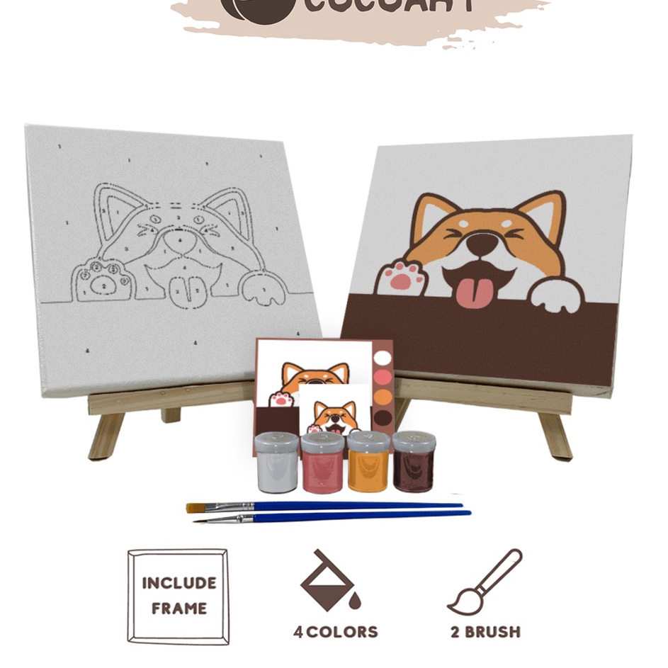 

SUPER Paint By Number Kit Shiba Inu Doge Cocoartid I Kanvas 2 x 2 cm
