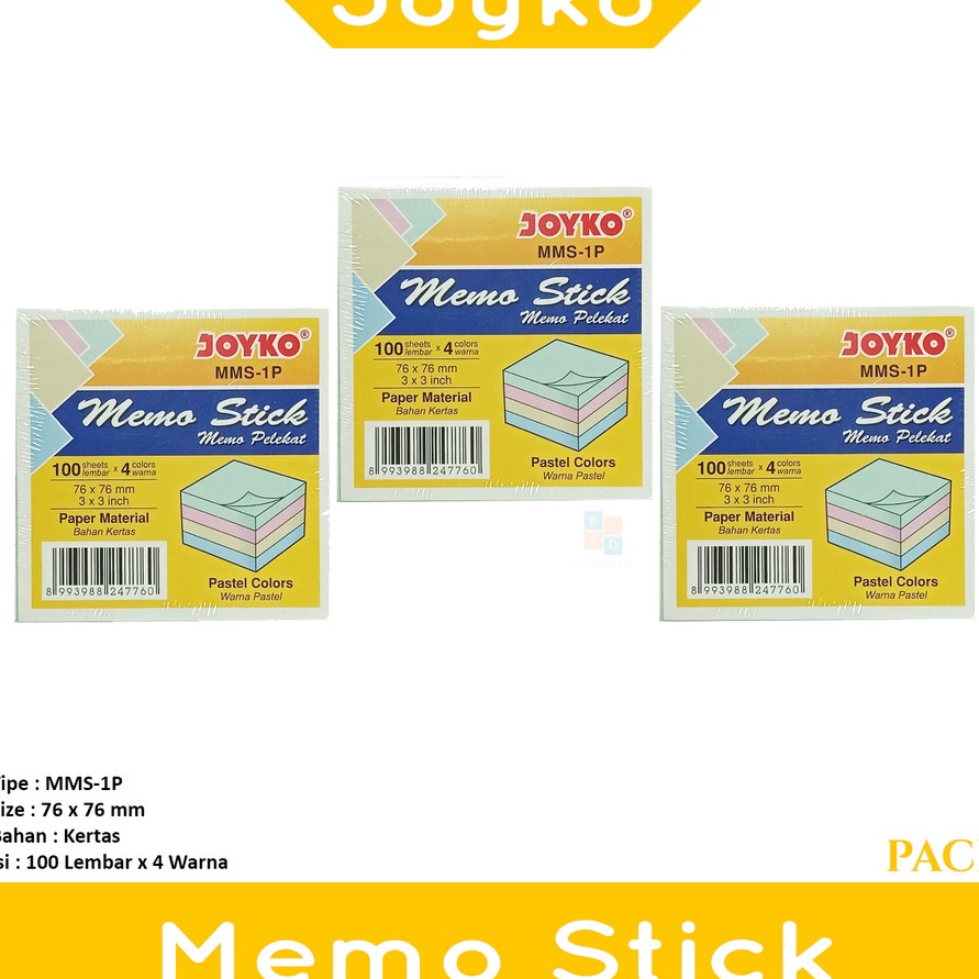 

DAPATKAN Kertas Catatan MMS1P Memo Stick Pack