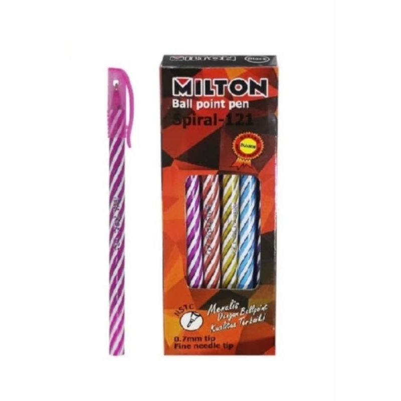 

Pulpen Milton Spiral - 121/Bolpen Ulir Milton (1 pack ) isi 12 pcs