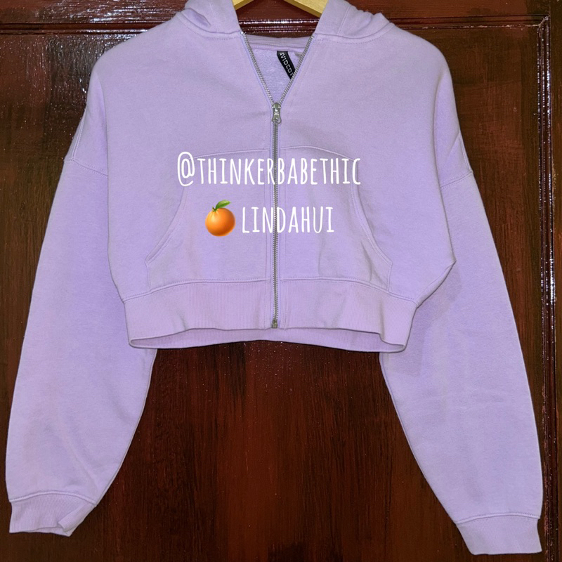 preloved zipper hnm crop h&m hoodie h&m crop