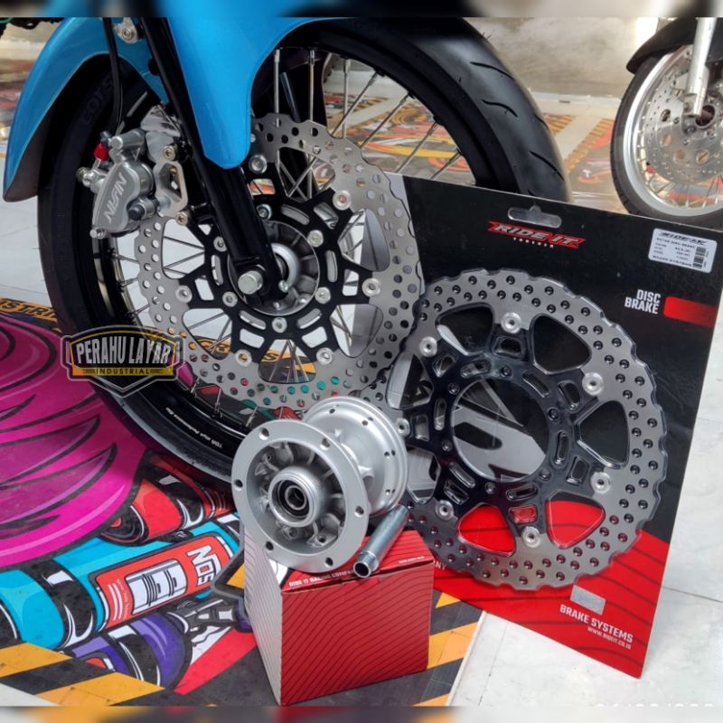 Tromol KLX d tracker set piringan Ride It Tromol Depan Ride It hole lubang 36 / tromol hub depan klx