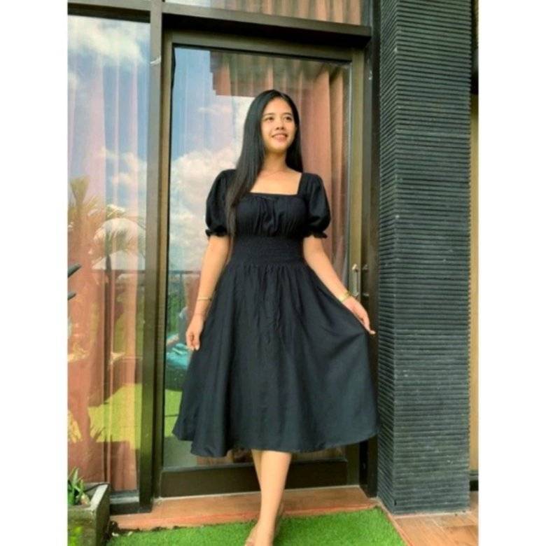 Homedress Naura Daster Polos Pinggang Kerut Kekinian / Daster Wanita Polos Jumbo Terbaru