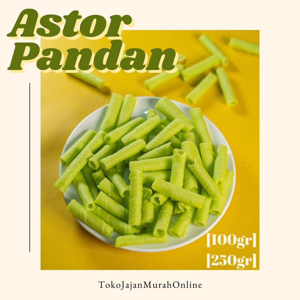 

Camilan Snack Astor Twister Wafer Roll Rasa Pandan Vanilla Manis Renyah [100 gr] [250 gr] Snack Kiloan