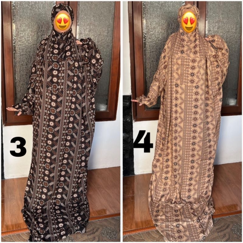 Mukenah Terusan Dewasa Motif Bunga/Batik