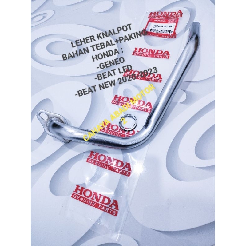 LEHER LEHERAN PIPA SAMBUNGAN KNALPOT KENALPOT+PAKING KOJ HONDA GENEO BEAT DELUXE  BEAT 2020-2023 BES