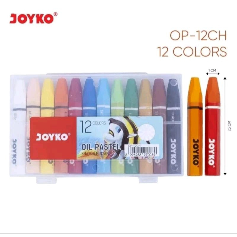 

Krayon 12 Warna Oil Pastel Joyko OP-12CH Isi 12 Warna