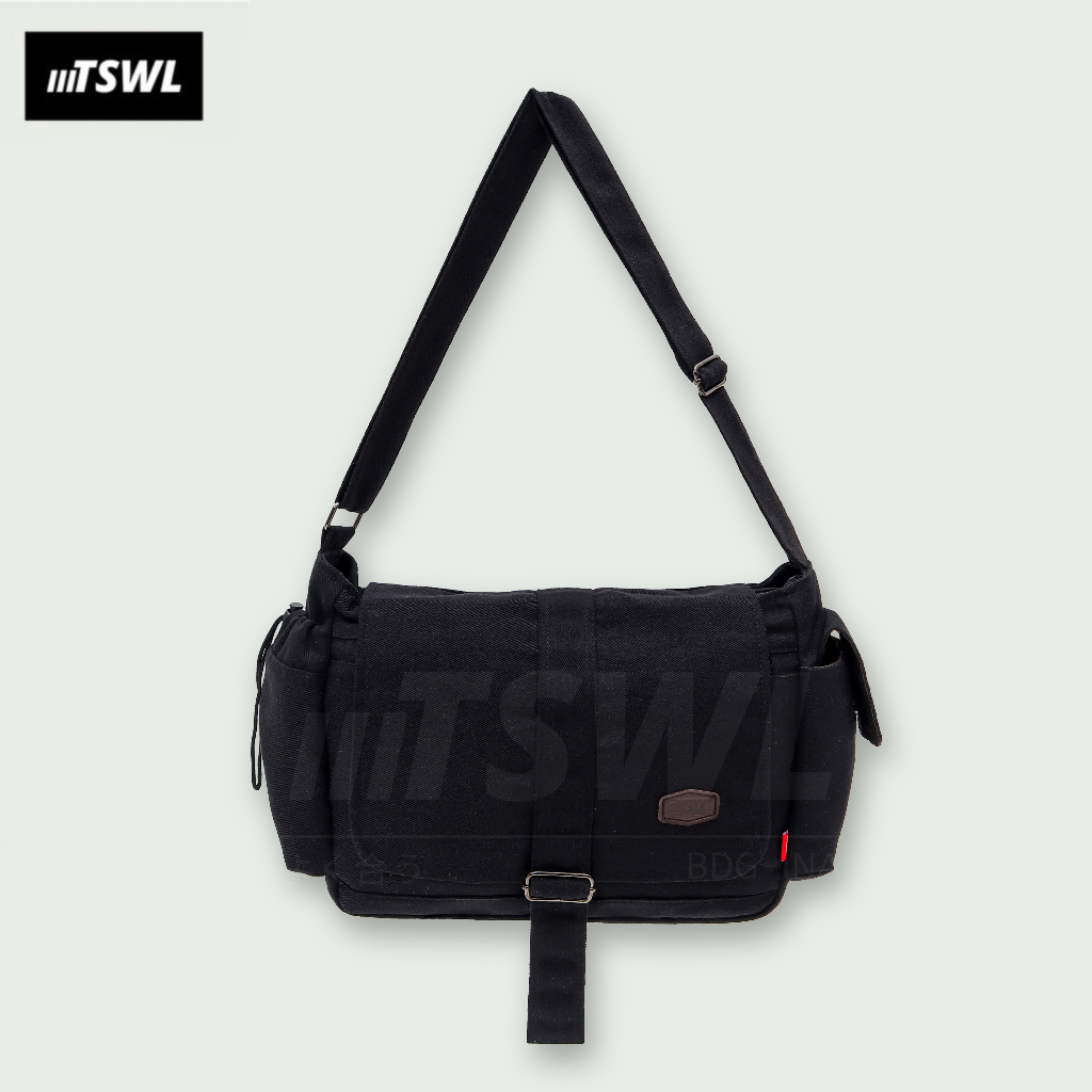 Diskon Tswl - Tas Selempang Bahu Slingbag Sling Bag Kanvas Canvas Laptop Premium Tebal Besar Unisex