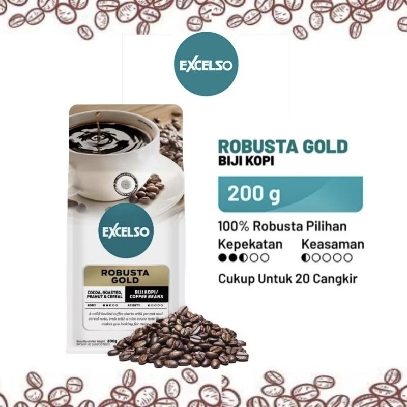 

Excelso robusta gold biji 200 gr