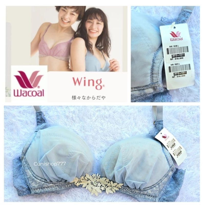 BRA WACOAL TANPA KAWAT BUSA TIPIS LACE PREMIUM RENDA WIRELESS NON WIRE BH WANITA WING JAPAN BIB 1905