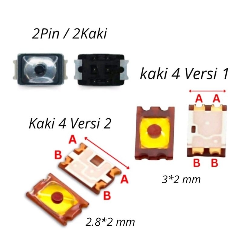 Tombol Switch On Off Kaki 2 Kaki 4 / Switch Button Power Volume