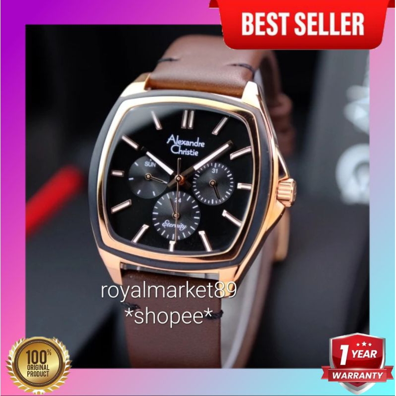 [PILIHAN WARNA LAIN GESER FOTONYA] ORIGINAL JAM TANGAN WANITA ALEXANDRE CHRISTIE ANALOG CEWEK KULIT 